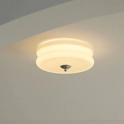 Verthara Minimalist Nordic Flush Mount Ceiling Light – Cream and White LED Ceiling Lamp for Living Room and Bedroom