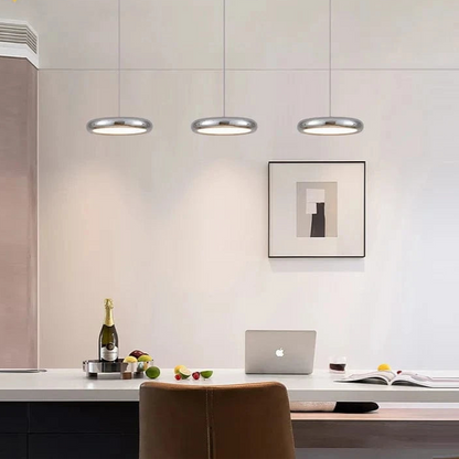 Verthara Minimalist Round Black Pendant Light – Dimmable LED Kitchen Pendant Lighting for Home and Commercial Spaces