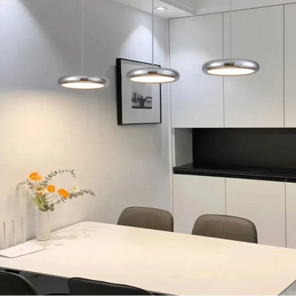 Verthara Minimalist Round Black Pendant Light – Dimmable LED Kitchen Pendant Lighting for Home and Commercial Spaces