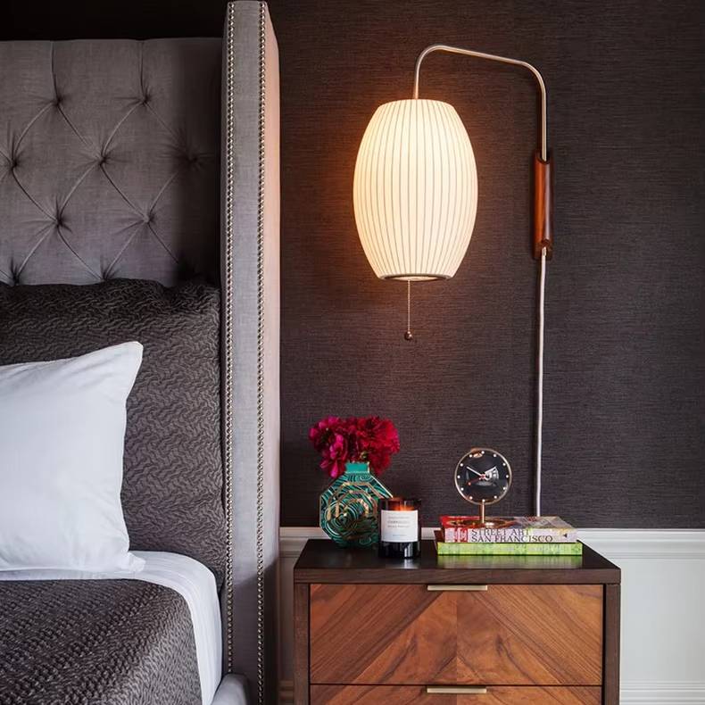 Verthara Minimalist Wall Sconce Lighting, Elegant Silk Wall Lamp with LED E27 for Living Room and Bedroom – Modern Flying Saucer Design