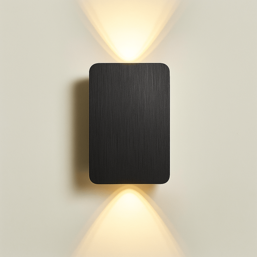 Verthara Modern 6W LED Wall Lamp - Double Head Black / Cool White