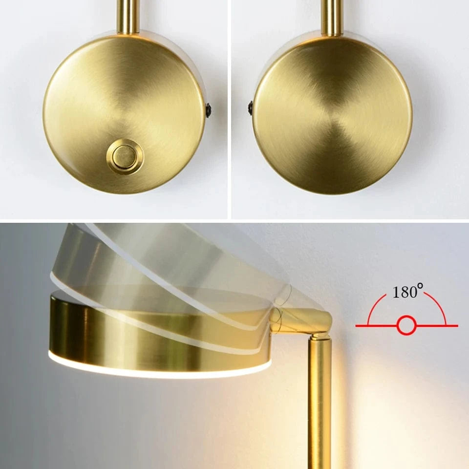 Verthara Modern 9W LED Wall Lamp with Built-in Switch – Minimalist Wall Lights and Sconce for Bedroom and Indoor Use
