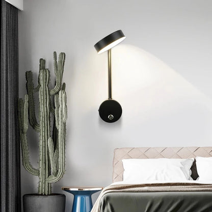 Verthara Modern 9W LED Wall Lamp with Built-in Switch – Minimalist Wall Lights and Sconce for Bedroom and Indoor Use
