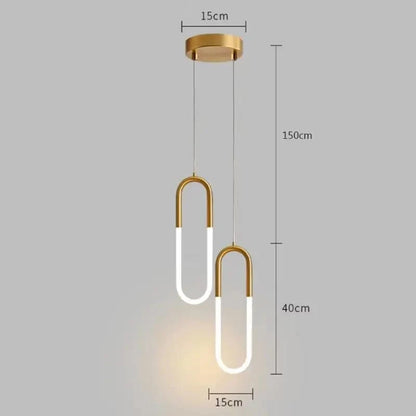 Verthara Modern Adjustable Black Pendant Light – Sleek LED Hanging Light Fixture for Living Room and Bedroom Decor Brass 40cm 2head / Cold White