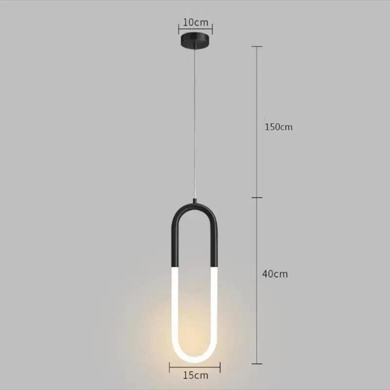 Verthara Modern Adjustable Black Pendant Light – Sleek LED Hanging Light Fixture for Living Room and Bedroom Decor Black 40cm 1head / Cold White