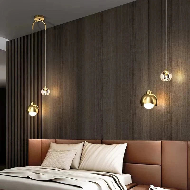 Verthara Modern Black Crystal Pendant Light – Elegant Hanging Lamp for Bedroom and Living Room Decor