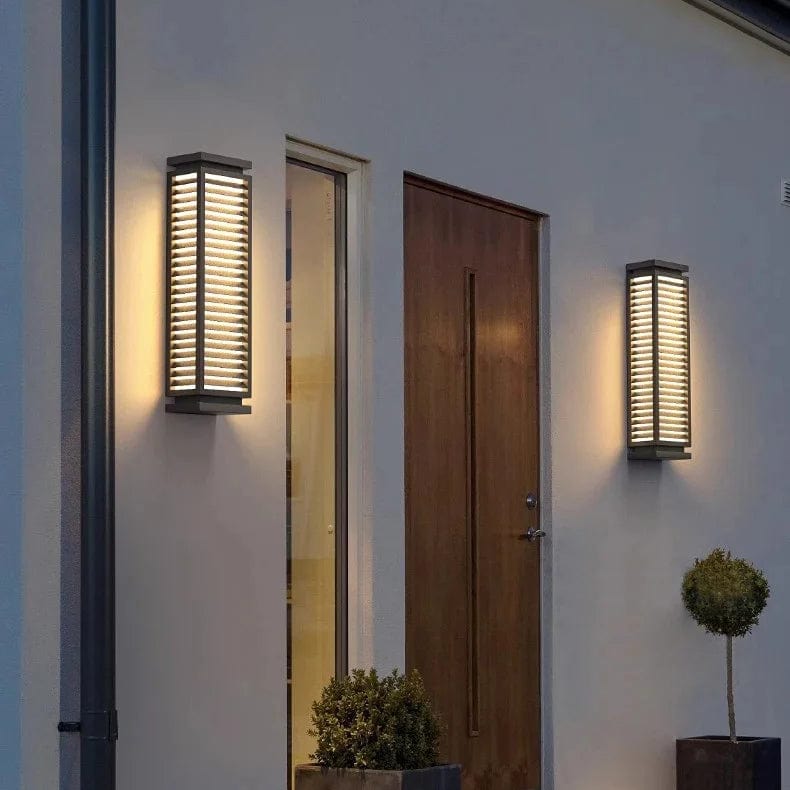 Verthara Modern Black Outdoor Wall Light Fixture – Waterproof LED Cubical Sconce for Garage and Pathway
