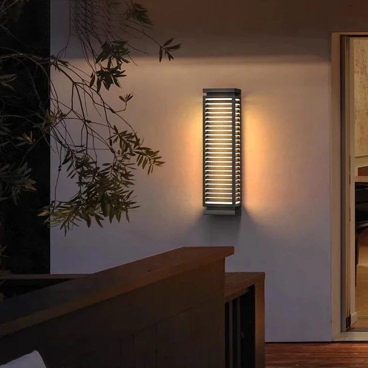 Verthara Modern Black Outdoor Wall Light Fixture – Waterproof LED Cubical Sconce for Garage and Pathway