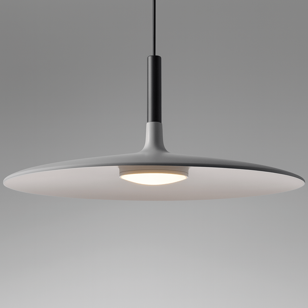 Verthara Modern Black Pendant Light – Nordic UFO Hanging Light for Kitchen and Dining Room, LED Ceiling Fixture Light Grey / Cold White