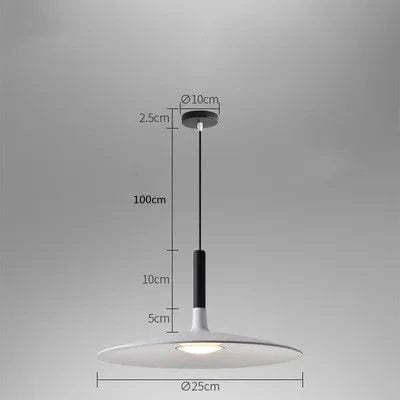 Verthara Modern Black Pendant Light – Nordic UFO Hanging Light for Kitchen and Dining Room, LED Ceiling Fixture