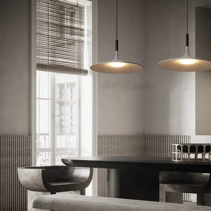 Verthara Modern Black Pendant Light – Nordic UFO Hanging Light for Kitchen and Dining Room, LED Ceiling Fixture