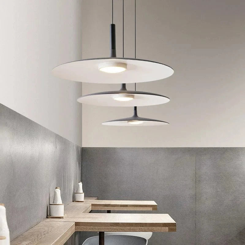 Verthara Modern Black Pendant Light – Nordic UFO Hanging Light for Kitchen and Dining Room, LED Ceiling Fixture