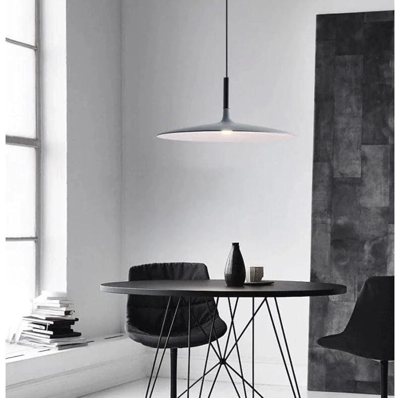 Verthara Modern Black Pendant Light – Nordic UFO Hanging Light for Kitchen and Dining Room, LED Ceiling Fixture