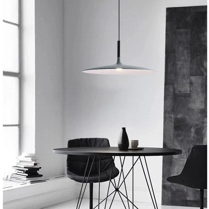 Verthara Modern Black Pendant Light – Nordic UFO Hanging Light for Kitchen and Dining Room, LED Ceiling Fixture