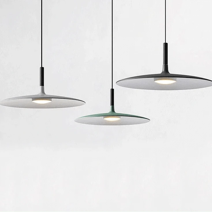 Verthara Modern Black Pendant Light – Nordic UFO Hanging Light for Kitchen and Dining Room, LED Ceiling Fixture