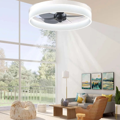 Verthara Modern Ceiling Fan with Dimmable Light and Remote Control – 52-Inch Blade Span, Energy Efficient Design for Living Room White