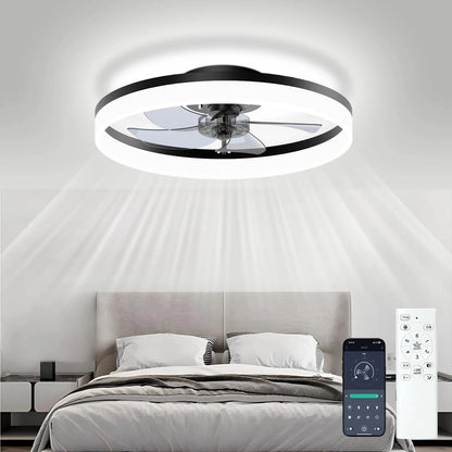 Verthara Modern Ceiling Fan with Dimmable Light and Remote Control – 52-Inch Blade Span, Energy Efficient Design for Living Room