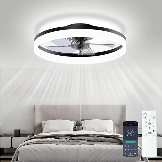 Verthara Modern Ceiling Fan with Dimmable Light and Remote Control – 52-Inch Blade Span, Energy Efficient Design for Living Room