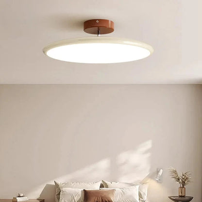 Verthara Modern Dimmable Flush Mount Ceiling Light Fixture – LED Metal Design for Living Room and Bedroom, Available in 40cm and 50cm Beige 40cm