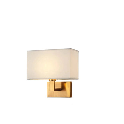 Verthara Modern Fabric Wall Lamp E27 LED – Stylish Indoor Wall Light with Square Design for Bedroom and Aisle Copper White