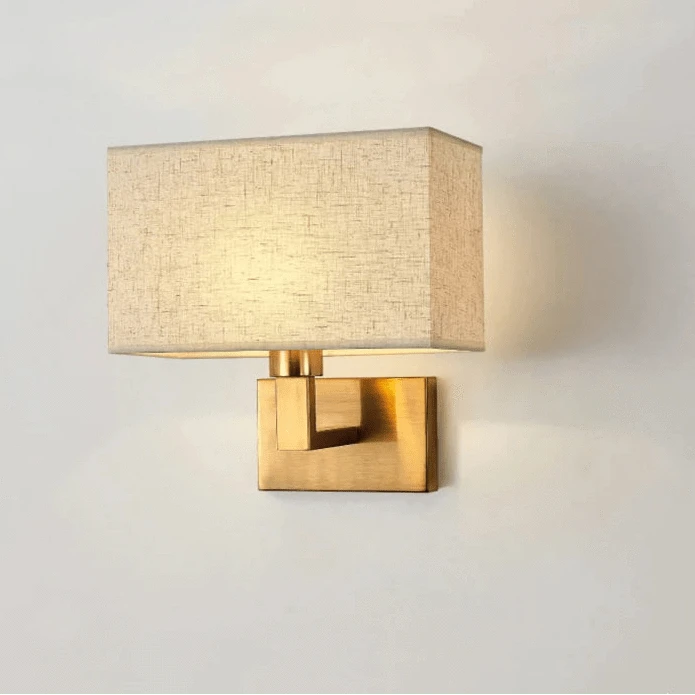 Verthara Modern Fabric Wall Lamp E27 LED – Stylish Indoor Wall Light with Square Design for Bedroom and Aisle