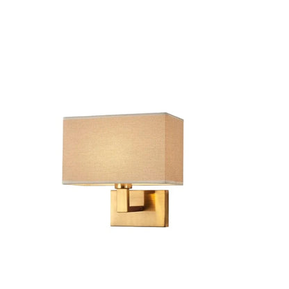 Verthara Modern Fabric Wall Lamp E27 LED – Stylish Indoor Wall Light with Square Design for Bedroom and Aisle Copper Brown