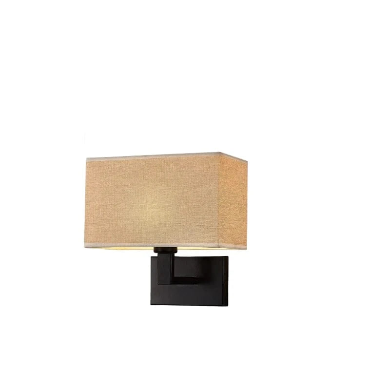 Verthara Modern Fabric Wall Lamp E27 LED – Stylish Indoor Wall Light with Square Design for Bedroom and Aisle Black Brown