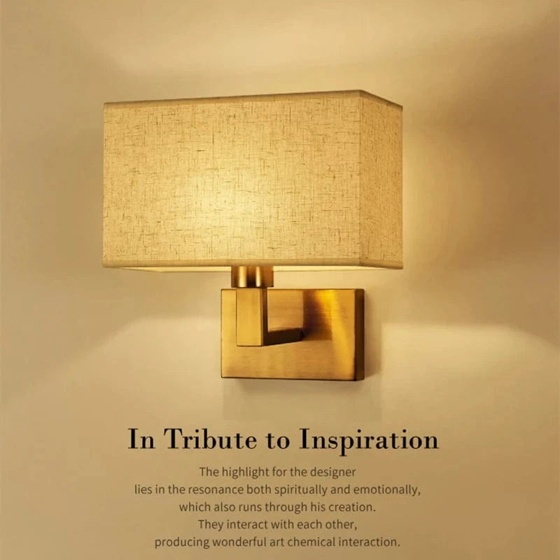 Verthara Modern Fabric Wall Lamp E27 LED – Stylish Indoor Wall Light with Square Design for Bedroom and Aisle