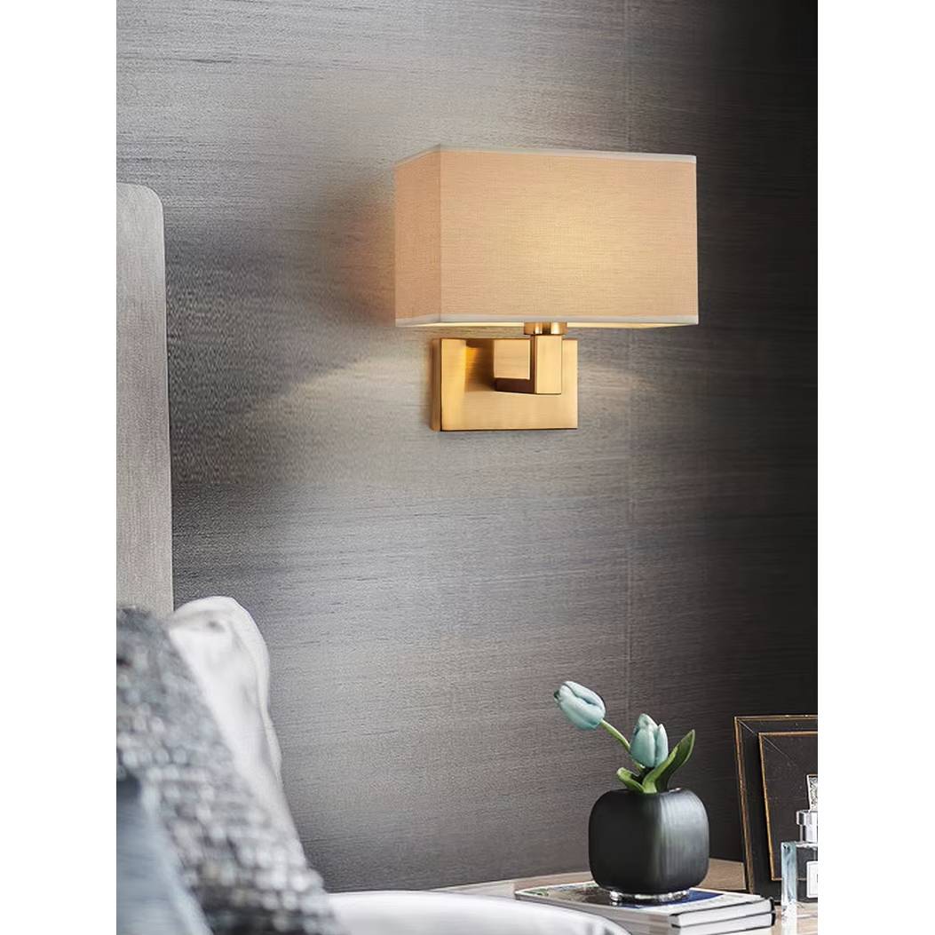 Verthara Modern Fabric Wall Lamp E27 LED – Stylish Indoor Wall Light with Square Design for Bedroom and Aisle