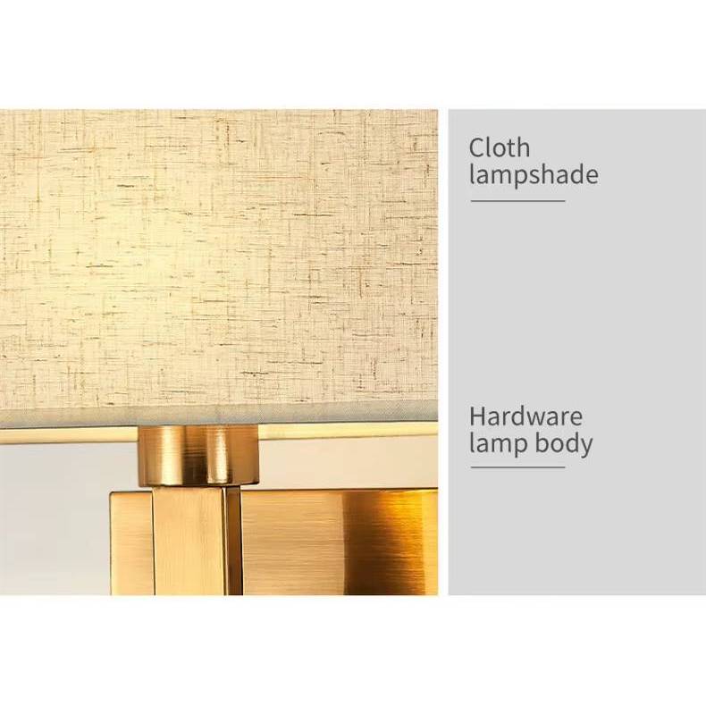 Verthara Modern Fabric Wall Lamp E27 LED – Stylish Indoor Wall Light with Square Design for Bedroom and Aisle