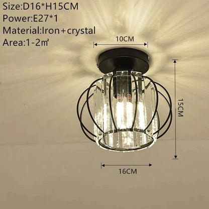 Verthara Modern Flush Mount Ceiling Light Fixture – K9 Crystal - LED Compatible - Elegant Design - Indoor Use - Polished Chrome Finish Black-D