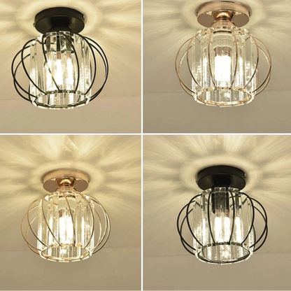 Verthara Modern Flush Mount Ceiling Light Fixture – K9 Crystal - LED Compatible - Elegant Design - Indoor Use - Polished Chrome Finish