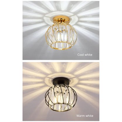 Verthara Modern Flush Mount Ceiling Light Fixture – K9 Crystal - LED Compatible - Elegant Design - Indoor Use - Polished Chrome Finish