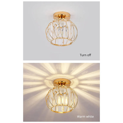 Verthara Modern Flush Mount Ceiling Light Fixture – K9 Crystal - LED Compatible - Elegant Design - Indoor Use - Polished Chrome Finish
