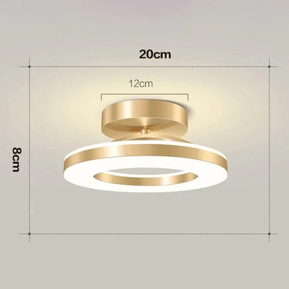 Verthara Modern Flush Mount LED Ceiling Light Fixture – Adjustable Colour Temperature - Iron and Acrylic - Available in Gold and Black Gold 20cm / 3 Light Colors