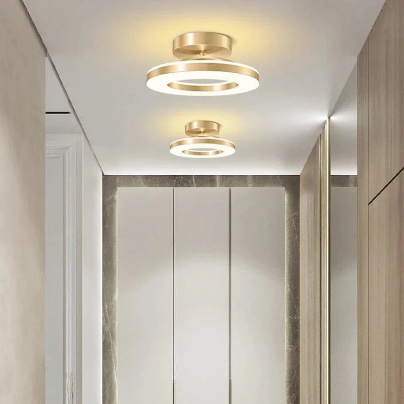 Verthara Modern Flush Mount LED Ceiling Light Fixture – Adjustable Colour Temperature - Iron and Acrylic - Available in Gold and Black