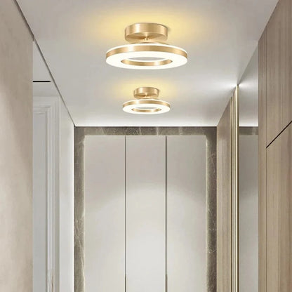 Verthara Modern Flush Mount LED Ceiling Light Fixture – Adjustable Colour Temperature - Iron and Acrylic - Available in Gold and Black