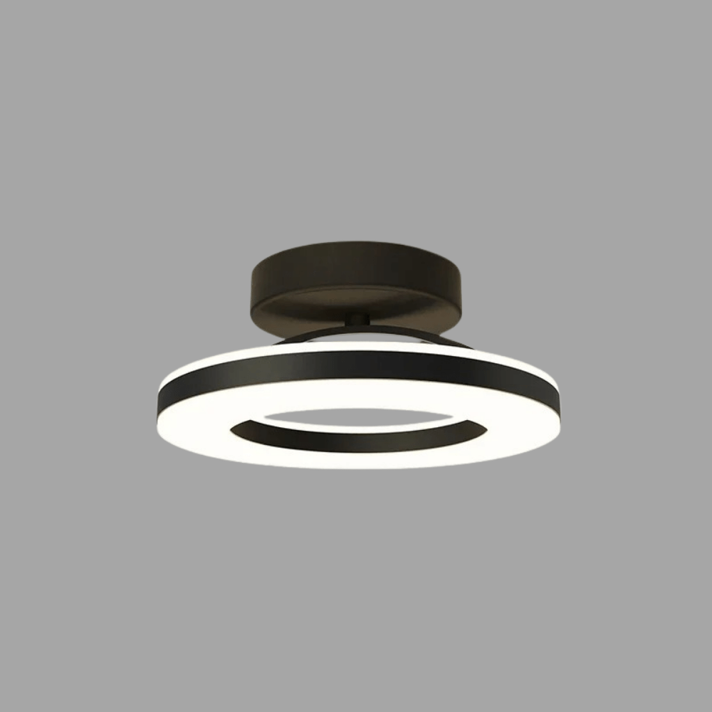 Verthara Modern Flush Mount LED Ceiling Light Fixture – Adjustable Colour Temperature - Iron and Acrylic - Available in Gold and Black Black 20cm