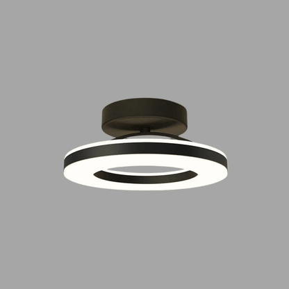 Verthara Modern Flush Mount LED Ceiling Light Fixture – Adjustable Colour Temperature - Iron and Acrylic - Available in Gold and Black Black 20cm