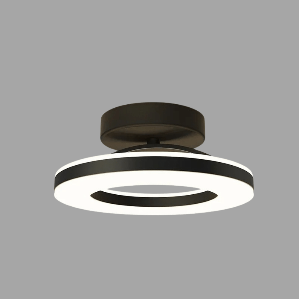 Verthara Modern Flush Mount LED Ceiling Light Fixture – Adjustable Colour Temperature - Iron and Acrylic - Available in Gold and Black Black 30cm