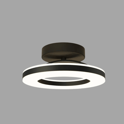 Verthara Modern Flush Mount LED Ceiling Light Fixture – Adjustable Colour Temperature - Iron and Acrylic - Available in Gold and Black Black 30cm