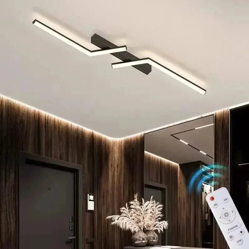 Verthara Modern LED Ceiling Light Fixture - Flush Mount - Dimmable - Adjustable Colour - Black & Gold - Energy Efficient - Suitable For Living Room & Bedroom