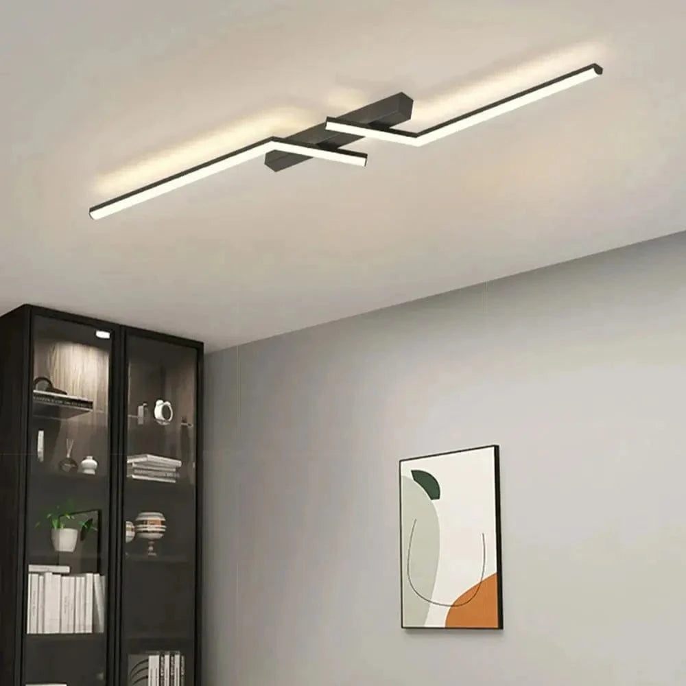 Verthara Modern LED Ceiling Light Fixture - Flush Mount - Dimmable - Adjustable Colour - Black & Gold - Energy Efficient - Suitable For Living Room & Bedroom