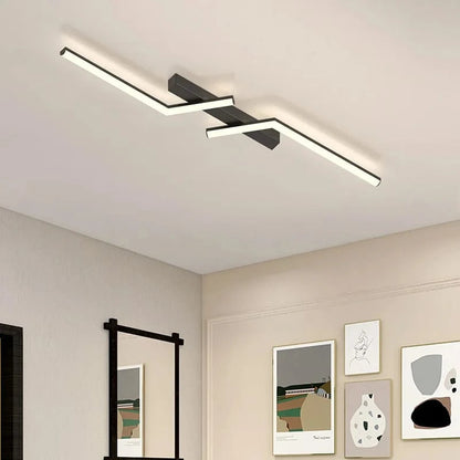 Verthara Modern LED Ceiling Light Fixture - Flush Mount - Dimmable - Adjustable Colour - Black & Gold - Energy Efficient - Suitable For Living Room & Bedroom