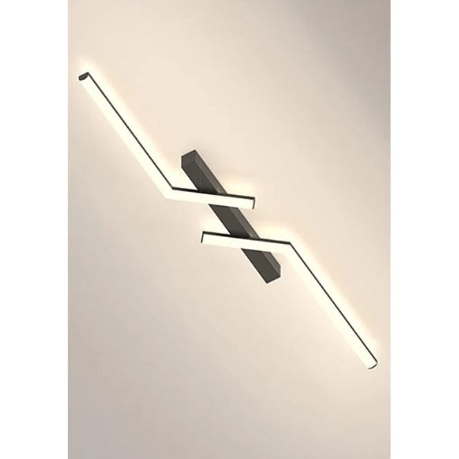 Verthara Modern LED Ceiling Light Fixture - Flush Mount - Dimmable - Adjustable Colour - Black & Gold - Energy Efficient - Suitable For Living Room & Bedroom Black / 60