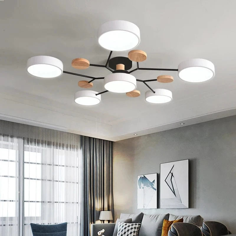Verthara Modern LED Chandelier - Indoor Lighting - Adjustable Colour Temperature - Three Light Modes - Stylish Metal And Glass Design - 16cm Height
