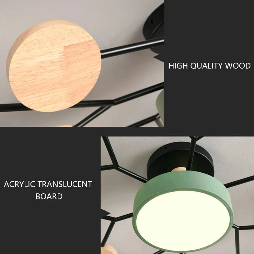 Verthara Modern LED Chandelier - Indoor Lighting - Adjustable Colour Temperature - Three Light Modes - Stylish Metal And Glass Design - 16cm Height