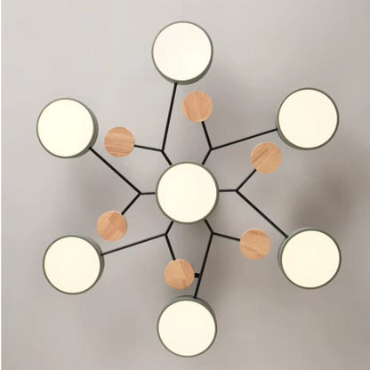 Verthara Modern LED Chandelier - Indoor Lighting - Adjustable Colour Temperature - Three Light Modes - Stylish Metal And Glass Design - 16cm Height