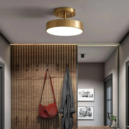 Verthara Modern LED Flush Mount Ceiling Light - Dimmable - Adjustable Colour Temperature - Copper Finish - Suitable for Bedroom, Living Room, and Corridor