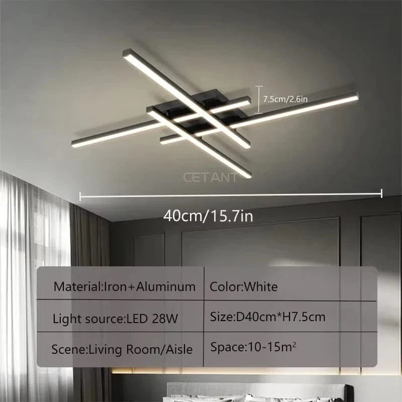Verthara Modern LED Flush Mount Ceiling Light Fixture – Minimalist Design for Bedroom and Living Room, Available in 30/40/50cm CLX023 Black 40cm / Cool White